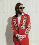 Men 2Pc Hand Embroidered Red Gothic Suit for Men, Skull Blazer & Pants, Custom Statement Wedding Outfit