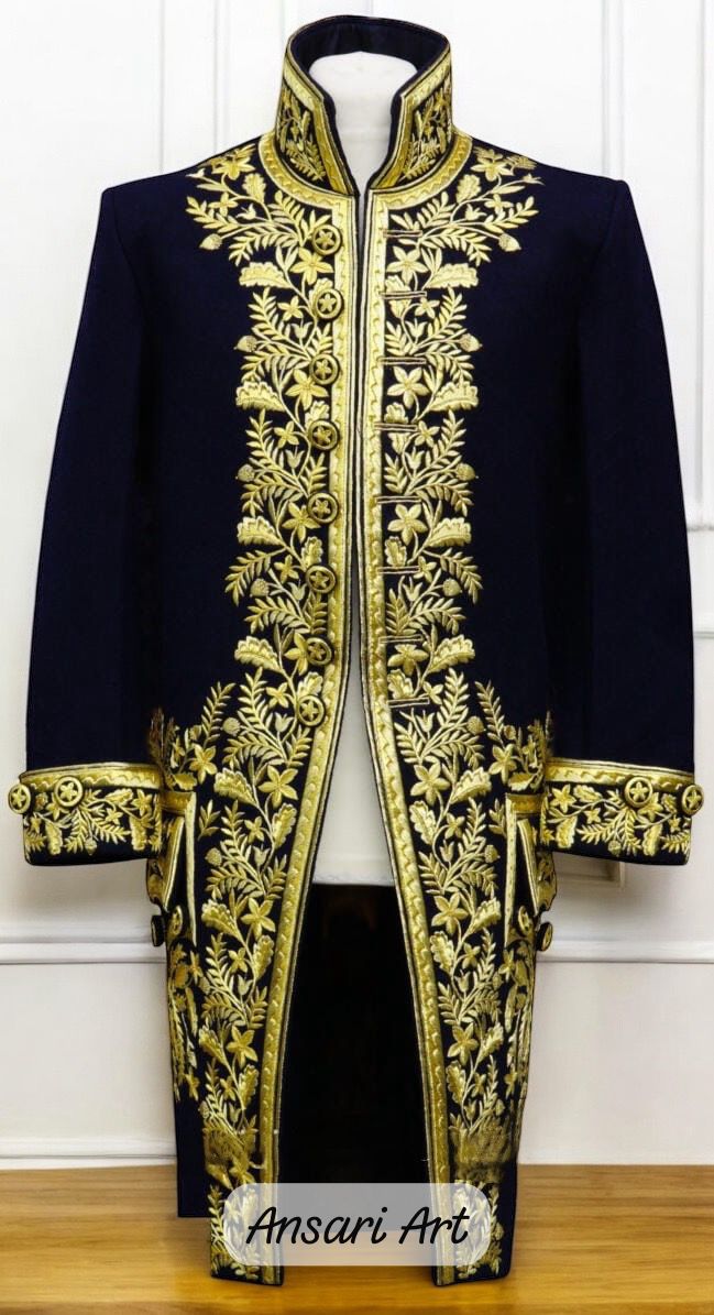 Embroidered Rococo Frock Coat: 18th Century Historical Costume