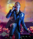 Men’s Blue Custom Embroidered Western Suit 3 Piece | Cactus Moon Bird Design | Vintage Nudie Cowboy Wedding Stage Outfit