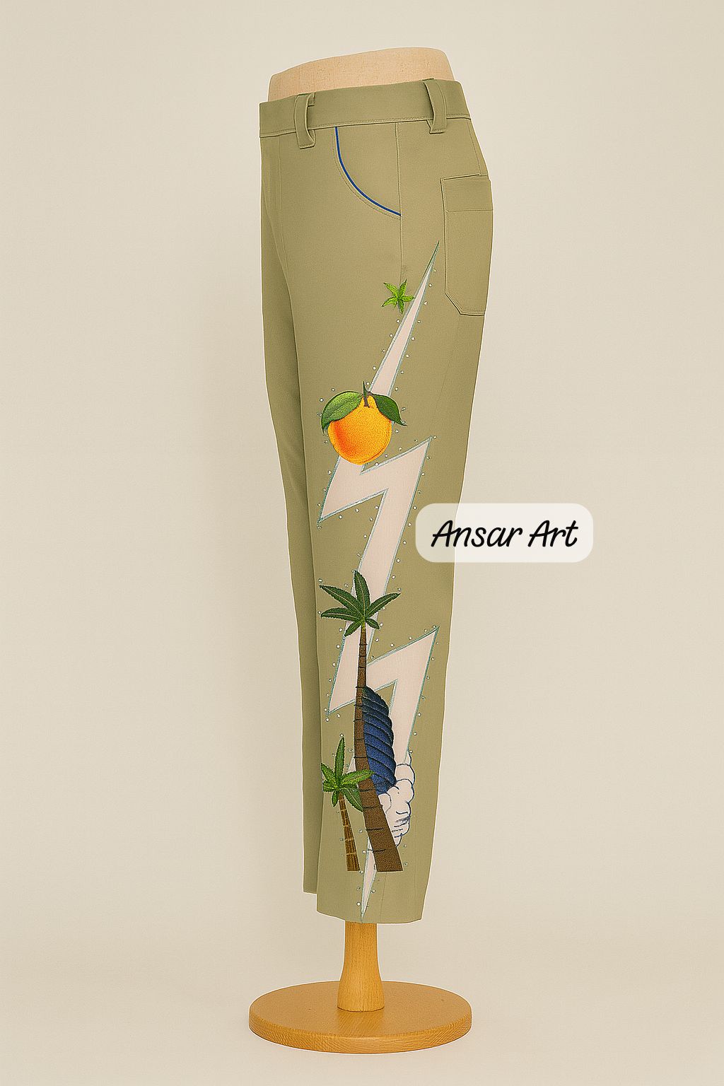 Men 2Pc Green Customized Alligator Tree Embroidered Rhinestones Country Western Nudie Suit Cowboy Vintage Wedding Party Groom Outfit - Image 3