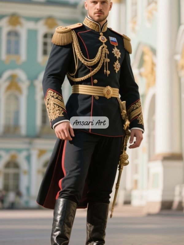 Men Military Parade Uniform, Royal Prince Coat, Victorian Military Jacket, Napoleon Style Tailcoat, Gothic Commander Outfit Custom Made Suit