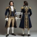 Men’s Royal Blue Embroidered Tailcoat Suit | Victorian Prince Coat |Baroque Wedding Jacket | Military Hussar Coat | Renaissance Groom Outfit